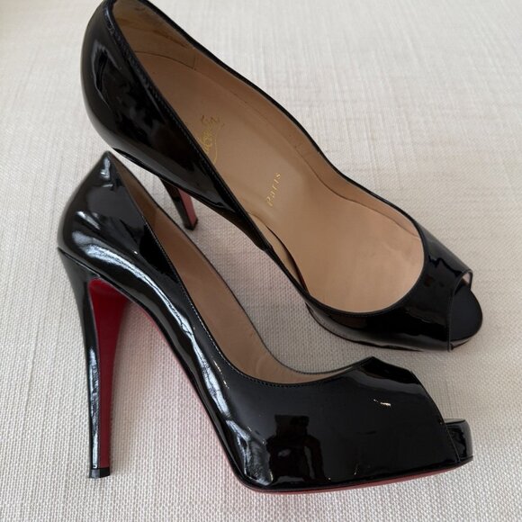 Christian Louboutin Very Prive 120 Black Patent Leather Heels - Picture 15 of 16
